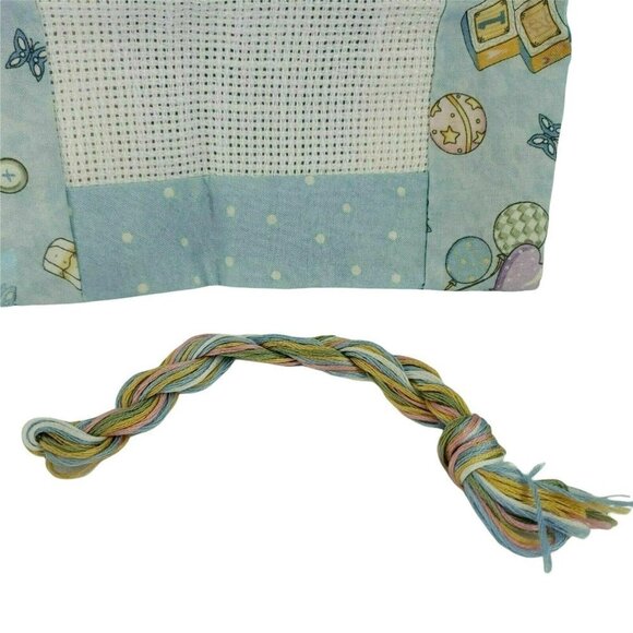 Pine Mountain Designs 351 New Love Blue Tie On Cross Stitch Kit Sham Baby Nw OOP - Picture 4 of 10